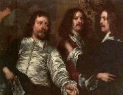 DOBSON, William The Painter with Sir Charles Cottrell and Sir Balthasar Gerbier about Sweden oil painting artist